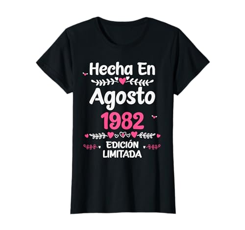 41 Años Regalo de Cumpleaños 1982 Mujer 41 Años Agosto Camiseta