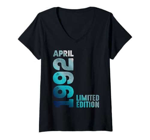 Mujer Edición Limitada Abril 1992 Cumpleaños Camiseta Cuello V