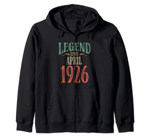 Leyenda desde abril de 1926 Diseño de cumpleaños Sudadera con Capucha