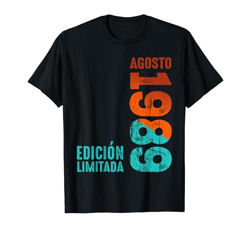 En Agosto 1989 Año 1989 Retro 1989 Vendimia 1989 Desde 1989 Camiseta