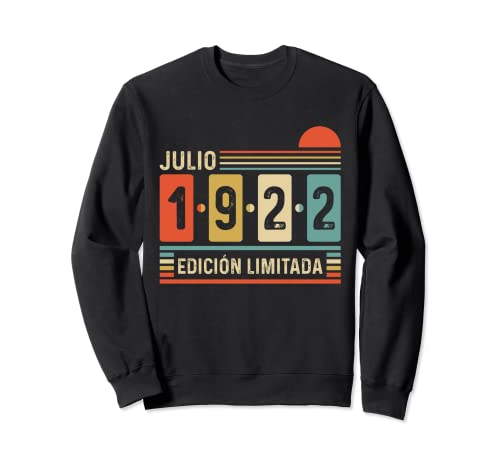 100 Años Nacido En Julio 1922 Vintage 100 Cumpleaños Sudadera