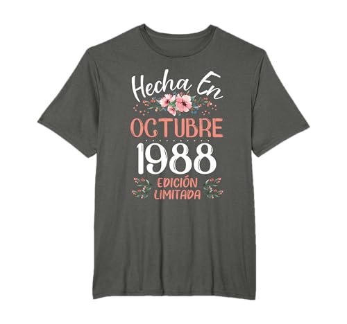 Hecha En Octubre 1988 Mujer Regalo 38 Años Cumpleaños Camiseta