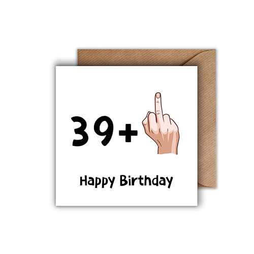 WBdesignz 40 tarjetas de cumpleaños con sobre – dedo medio tarjeta de felicitación para 40...
