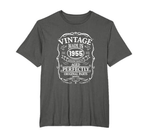 71 cumpleaños, diseño retro Vintage, hombre, mujer 1955 Camiseta