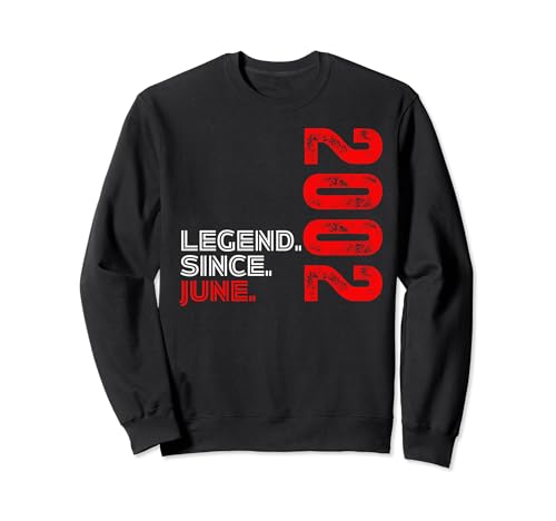 Nacido en junio de 2002 Leyenda de cumpleaños vintage desde junio de 2002 Sudadera