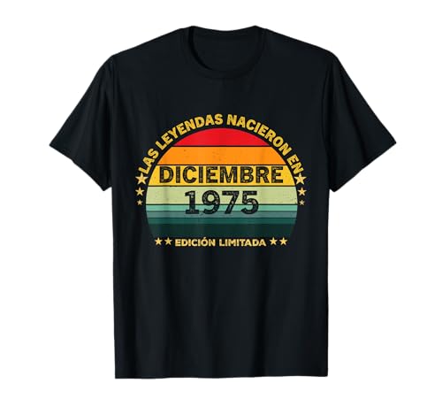 50 Años Cumpleaños Vintage Nacido En Diciembre 1975 Camiseta