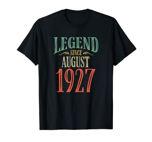 Leyenda desde agosto 1927 Diseño de cumpleaños Camiseta