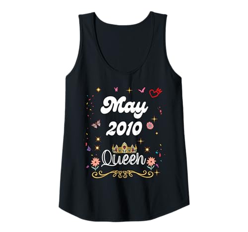 Mujer Mayo 2010 Reina Desde Mayo 2010 Cumpleaños Niña Mujeres Camiseta sin Mangas