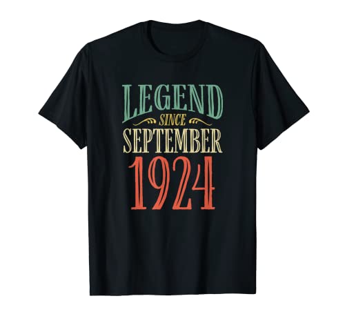 Leyenda desde septiembre 1924 Diseño de cumpleaños Camiseta