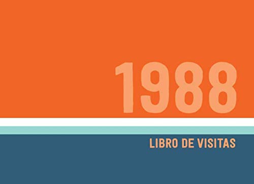 1988 Libros de Visitas: Libro de visitas para fiestas de cumpleaños de estilo retro para que la...