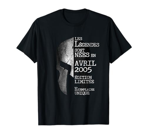 17 años Cumpleaños Las Leyendas nacen en Abril de 2005 Camiseta