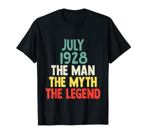 The Man Myth Legend 1928 - Regalo de cumpleaños 94 de julio Camiseta