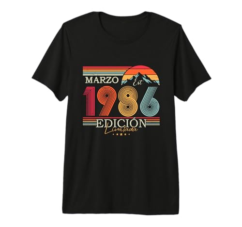 1986 Vintage Marzo Cumpleaños Retro Hombre Mujer Regalo Camiseta Premium