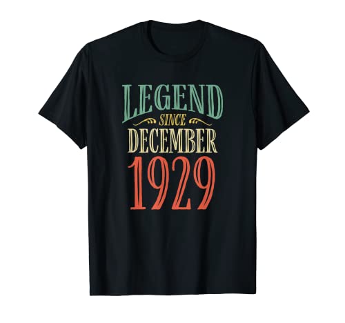 Leyenda desde diciembre de 1929 Diseño de cumpleaños Camiseta