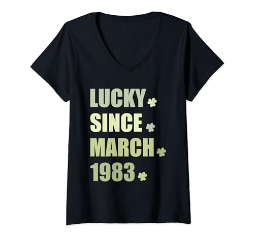 Afortunado desde marzo de 1983, fiesta de cumpleaños número 41 de San Patricio Camiseta Cuello V
