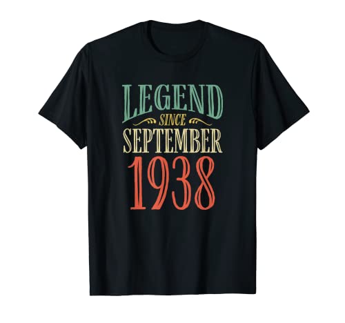 Leyenda desde septiembre 1938 Diseño de cumpleaños Camiseta