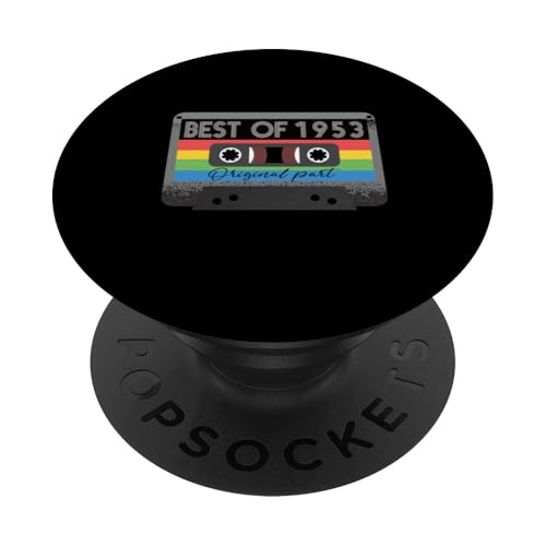 Mejor de 1953 Cumpleaños 1953 Vintage 1953 Casete Retro PopSockets PopGrip Adhesivo