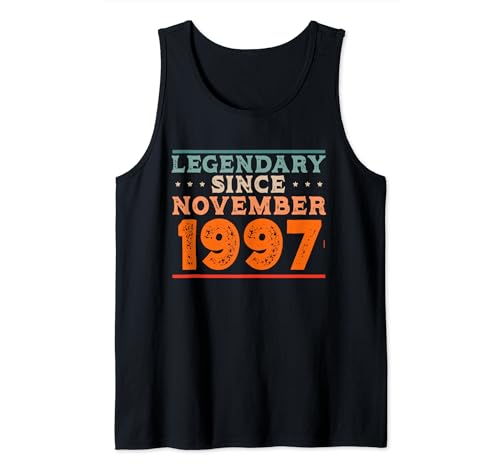 Legendario desde noviembre de 1997 retro vintage fiesta de cumpleaños Camiseta sin Mangas