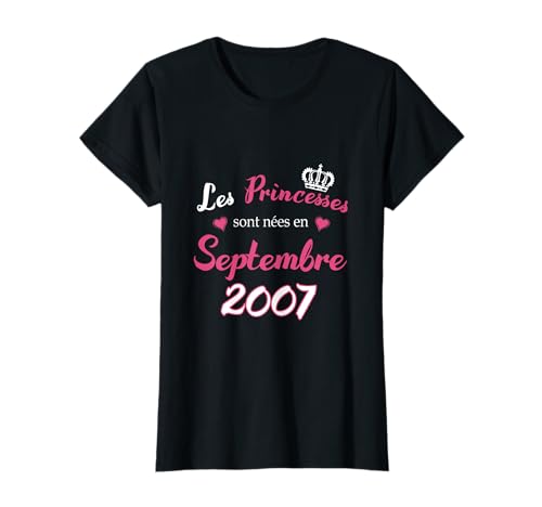 Las Princesas Nacieron en septiembre 2007 Cumpleaños Fiesta Camiseta