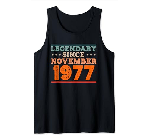 Legendario desde noviembre de 1977 Retro Vintage Fiesta de cumpleaños Camiseta sin Mangas