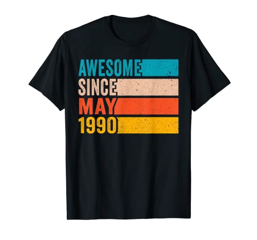 Feliz fiesta de cumpleaños 32 32 años impresionante desde mayo 1990 Camiseta