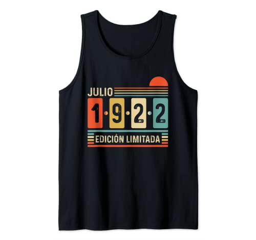 100 Años Nacido En Julio 1922 Vintage 100 Cumpleaños Camiseta sin Mangas