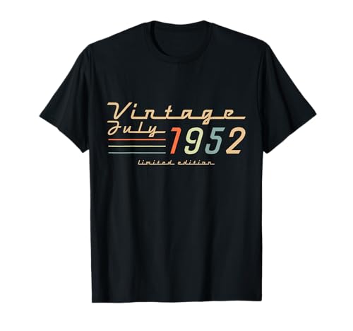 Regalos de cumpleaños número 73 para hombres julio de 1952 cumpleaños de 73 años Camiseta