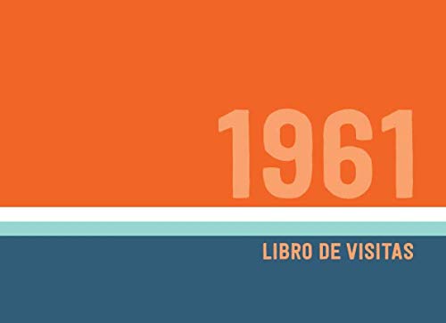 1961 Libros de Visitas: Libro de visitas para fiestas de cumpleaños de estilo retro para que la...