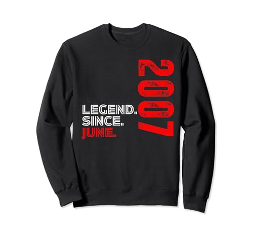 Nacido en junio de 2007 Leyenda de cumpleaños vintage desde junio de 2007 Sudadera