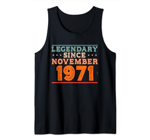 Legendario desde noviembre de 1971 retro vintage fiesta de cumpleaños Camiseta sin Mangas