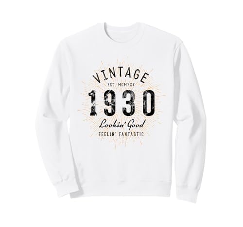 Cumpleaños Vintage 1930 Retro Sudadera