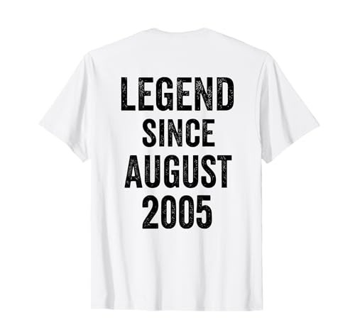 (Back) 21 Decoraciones de cumpleaños 21 años Agosto 2005 21 cumpleaños Camiseta