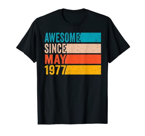 Feliz fiesta de cumpleaños 45 45 años impresionante desde mayo 1977 Camiseta