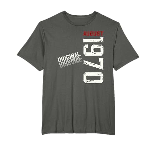 55 cumpleaños hombre mujer regalo agosto 1970 Camiseta