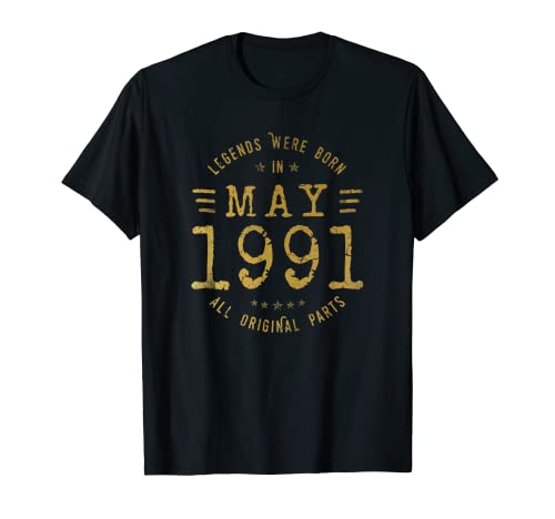 Legends Were Born In May 1991 Cumpleaños Camiseta