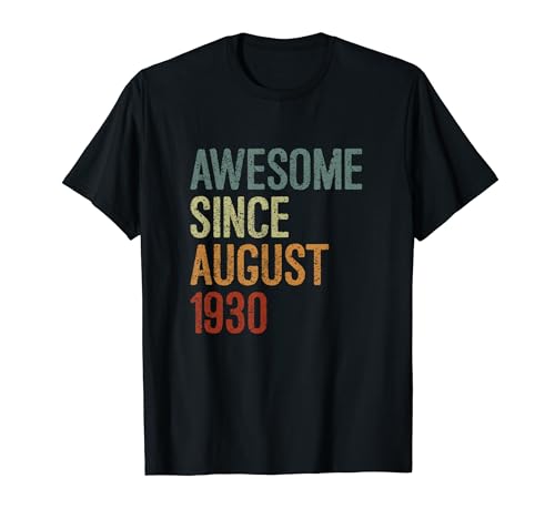 Impresionante desde agosto de 1930, regalo de cumpleaños divertido retro Camiseta
