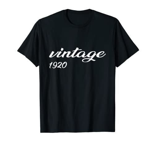 Cumpleaños vintage de 1920 años Nacido en 1920 Cumpleaños Camiseta