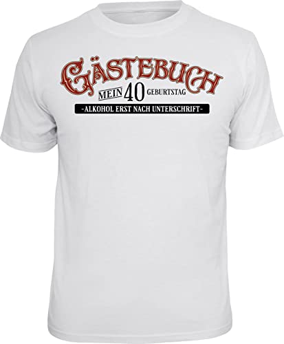 Camiseta libro de visitas como regalo para cumpleaños 40, 40, XXL