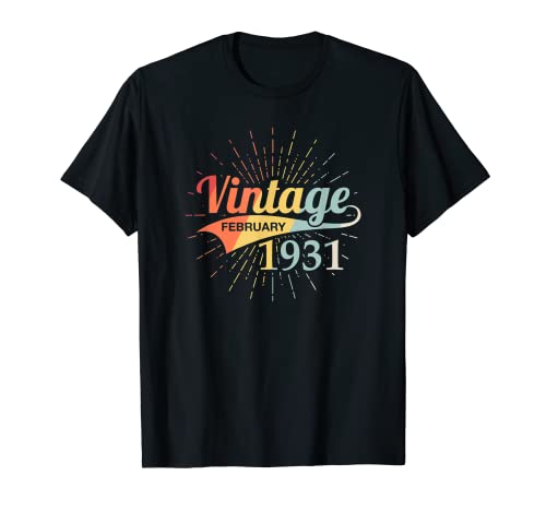 Vintage Febrero 1931 89 cumpleaños Camiseta