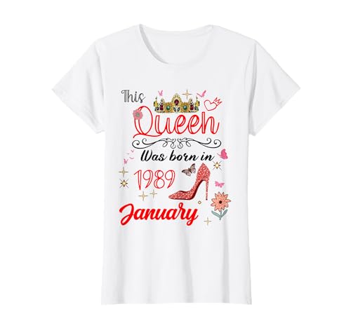 Enero 1989 Cumpleaños Esta Reina Nació En Enero 1989 Camiseta