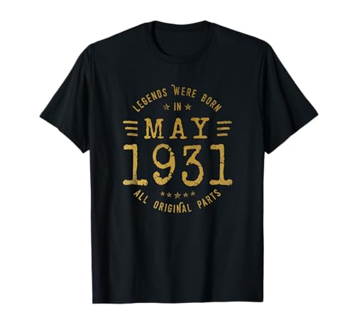 Legends Were Born In May 1931 Cumpleaños Camiseta