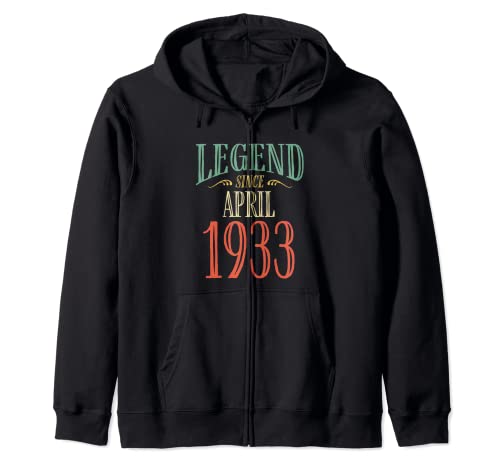Leyenda desde abril de 1933 Diseño de cumpleaños Sudadera con Capucha