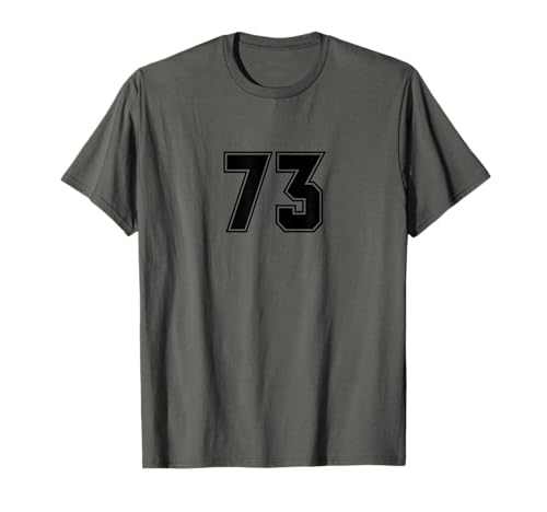Número 73 - Camiseta minimalista numerada para cumpleaños Camiseta