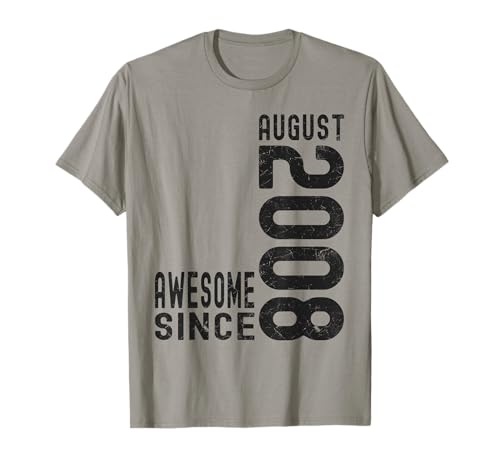 Impresionante Desde Agosto 2008, Nacido En 2008 Agosto Cumpleaños Camiseta