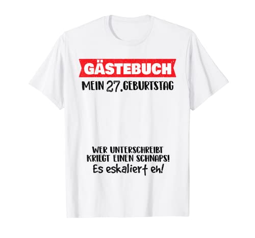 Divertido libro de visitas 27 años cumpleaños Camiseta