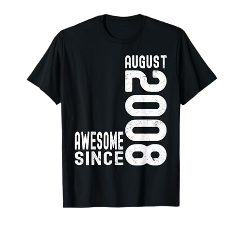 Impresionante Desde Agosto 2008, Nacido En 2008 Agosto Cumpleaños Camiseta