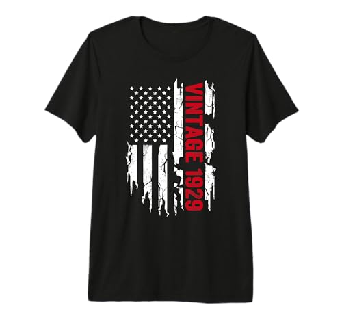 Bandera Americana año de Nacimiento 1929 para cumpleaños Camiseta Premium