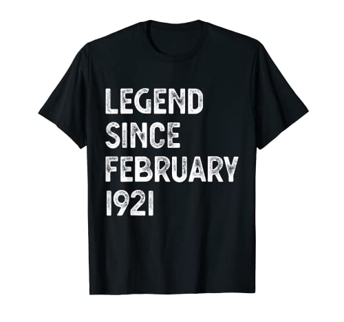 Leyenda de cumpleaños de 102 años desde febrero de 1921 Camiseta