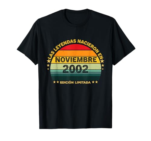 23 Años Cumpleaños Vintage Nacido En Noviembre 2002 Camiseta