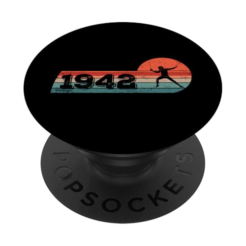 Esgrimista Jugador Cumpleaños Nacido en 1942 Vintage Esgrima PopSockets PopGrip Adhesivo